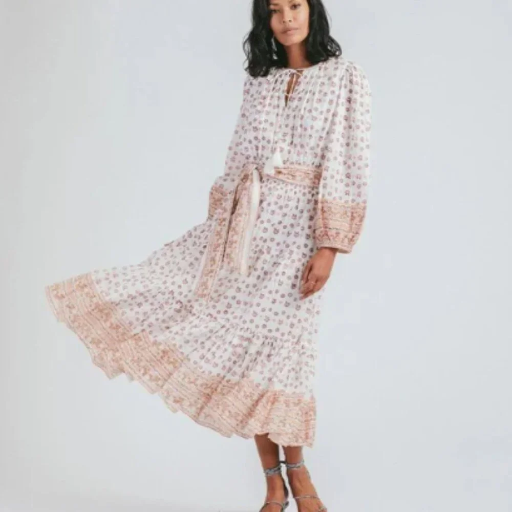 NWT Cleobella | Blakely Cotton Long Sleeve Midi Dress L - Picture 3 of 9